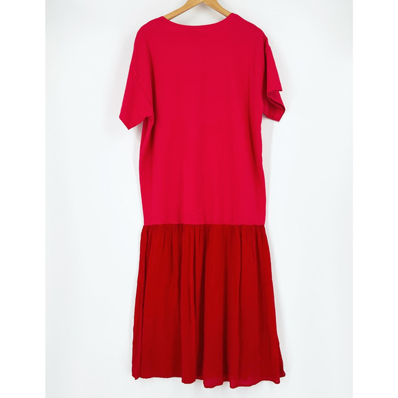 VTG 80s Johnny Was Maxi T-Shirt Dress Large Embroidered Southwest Kaftan Hippie - Picture 4 of 7